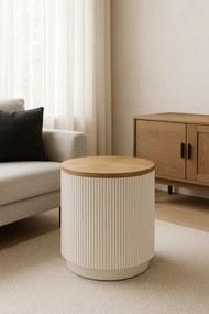 Odkladací stolík Stilig ST581 40 cm z masívu ecru/brest