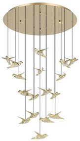 Eglo 390398 - LED Stmievateľný luster na lanku PARATEBUENO 17xLED/3W/230V zlatá