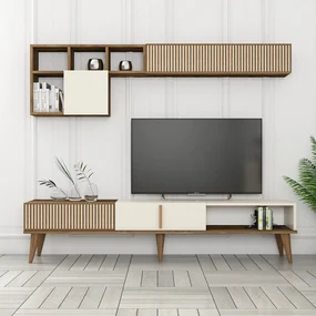 TV skrinka Milan TV - Walnut, Cream