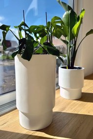 Kvetináč ESCADA, sklolaminát, výška 60 cm, biely