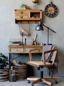 Antik drevená stolička s výpletom a opierkami na kolieskach Old French chair - 62*62*92 cm