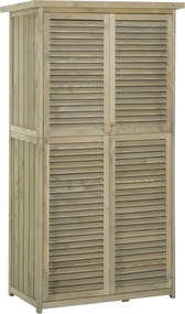 Záhradná skriňa Outsunny - Drevená kôlňa na nástroje, 87 x 46,5 x 160 cm | Aosom