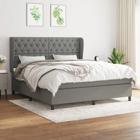 Boxspring posteľ s matracom tmavosivá 160x200 cm látka 3128214