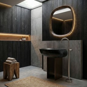 Rea Lungo, voľne stojaca umývadlová batéria, brúsená oceľ, REA-B4305