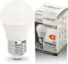 LED žiarovka E27 5W 450lm G45 Neutrálna farba 4000K