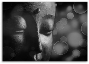 Obraz na plátně Buddha Zen černobílý - 100x70 cm