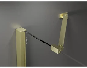 Mexen Velar Duo, posuvné sprchové dvere do otvoru 140 cm, 8mm šedé sklo, zlatá matná, 871-140-000-42-55
