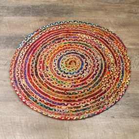 Okrúhly Koberec z juty a recyklovanej bavlny - 90/120/150cm veľkosť: 120 cm