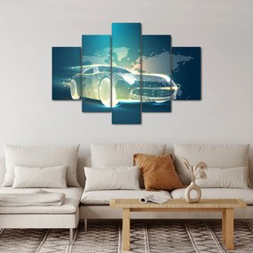 Obraz auta z geometrických tvarov (150x105 cm)