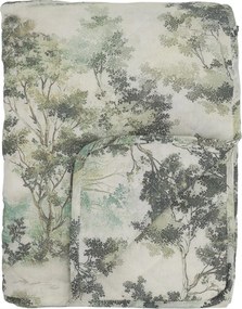 Prešívaná deka/ prehoz Aix s botanickým vzorom v olivových tónoch – 180*130 cm