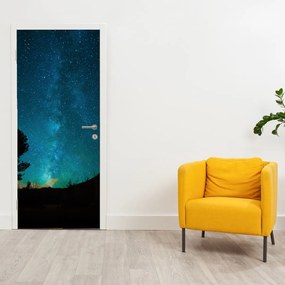 Fototapeta na dvere - Nočná obloha s hviezdami (95x205cm)