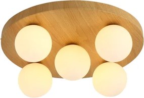 Brilagi - Stropné svietidlo LUND WOOD 5xG9/9W/230V pr. 40 cm drevené