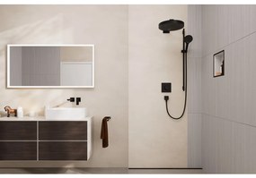 Hansgrohe Rainfinity - Sprchová sada 130 3jet EcoSmart s tyčou S Puro 90 cm, čierna matná 28744670