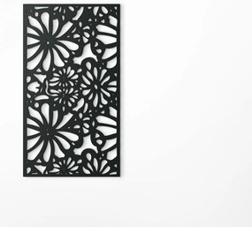 drevko Drevený obraz na stenu Kvety v záhrade Rozmer obrazu: 44,5 x 24,5 cm, Farba dekorácie: Čierna