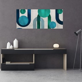 Obraz - Čiary a kruhové tvary (120x50 cm)