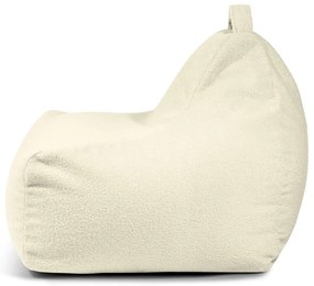Krémový detský sedací vak z textílie buklé Game Amuse – SLOWDOWN