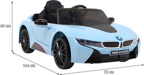 Ramiz Elektrické autíčko BMW i8 Lift modré + diaľkové ovládanie + pomalý štart + 3-bodové pásy + MP3 USB + LED