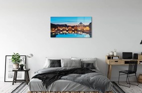 Sklenený obraz Rím západu slnka riečne mosty 120x60 cm