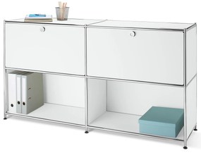 Kovová odkladacia skrinka »CN3« s nastaviteľnými výklopnými priehradkami, biela