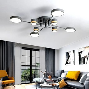 Toolight Toolight, LED stropné svietidlo s diaľkovým ovládaním APP528-8C, šedá, OSW-08470