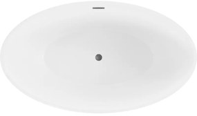 Mexen Nike, voľne stojaca vaňa 175 x 100 cm, biela-čierna, grafitový matný hladký prepad, 54071751075-95