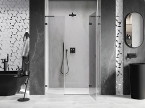 Mexen Lunar L, Otočné pravé sprchové dvere 125 cm, 8mm číre sklo, brúsený grafit profil, 834SL-125-050-66-00-P