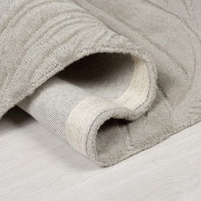Sivý vlnený koberec Flair Rugs Lino Leaf, 160 x 230 cm