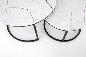 KONFERENČNÝ STOLÍK DAVINO BIELY MRAMOR + ČIERNY