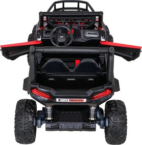 Ramiz Buggy UTV Off-roader pre deti Červená + diaľkové ovládanie + nosič batožiny + pomalý štart + EVA + MP3 LED