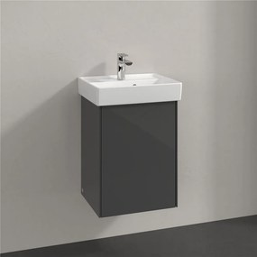 VILLEROY &amp; BOCH Collaro závesná skrinka pod umývadielko, 1 dvierka, pánty vpravo, 410 x 344 x 546 mm, Glossy Grey, C00501FP