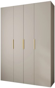 Šatníková skriňa 180 cm Carmela 40-4 (kašmír + zlatá). Akcia -20%. Vlastná spoľahlivá doprava až k Vám domov. 1126668