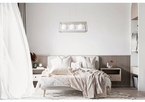 Závesné svietidlo Eliza Cage, 3x biele sklenené tienidlo v kovovom ráme