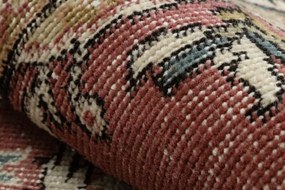 Ručne tkaný vlnený koberec Vintage 10175 rám / ornament, béžový / červený