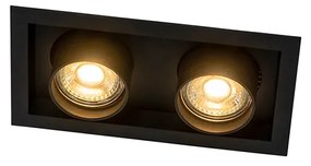 Moderné zapustené bodové svetlo čierne nastaviteľné 2-svetlo - Roof