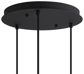 Art Deco závesná lampa čierna s modrým a zeleným sklom 3-svetlá - Douglass