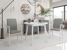 Rozkladací jedálenský stôl s 2 stoličkami - AL25, Morenie: biela/biela, Poťahové látky: Hygge D91