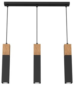 Luster na lanku TULUM 3xGU10/60W/230V čierna