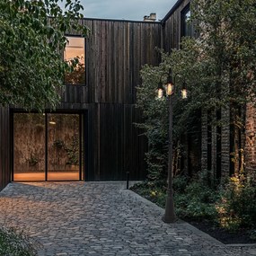 Rustikálna vonkajšia lampa čierna 3-svetlo IP44 - Guardado