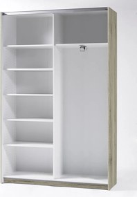 Šatníková skriňa Heimo, 125 cm, dub san remo/biela