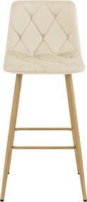 Barová stolička NADO zamatová, svetlobéžová / hnedá