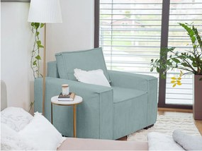 Kreslo s taburetom SMART SET, svetlo modrá