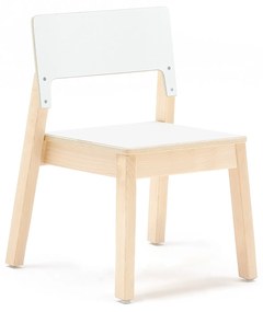 Detská stolička LOVE, V 350 mm, breza, laminát - biela