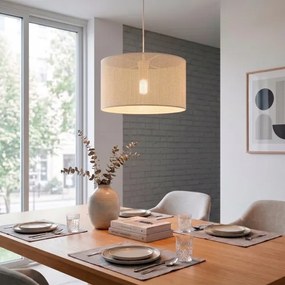 Závesné svietidlo na lanku SIRJA PLISADO 1xE27/15W/230V pr. 35 cm krémové