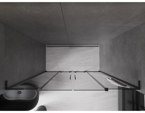 Mexen Velar L Duo, posuvné sprchové dvere do otvoru 200 cm, 8mm šedé sklo, čierna matná, 871-200-003-42-70