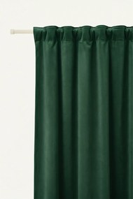 Velúrový záves SOFT VELVET fľašovo zelený na riasiacu pásku Rozmer: 140x300 cm