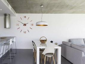 Nástěnné samolepící hodiny Numero 75 cm měděné