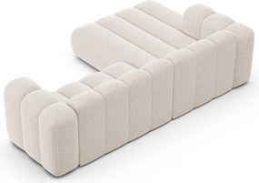 Krémovobiela ženilková rohová pohovka (ľavý roh/s leňoškou) Lupine – Micadoni