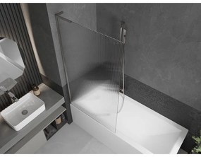 Mexen Next L, 1-krídlová vaňová zástena 90 x 150 cm, 6mm sklo s rebrovým vzorom, chrómový profil, 895-090-000-03-09-01