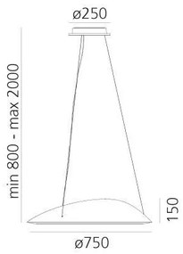 Artemide 1401010APP-LED Stmievateľný luster na lanku AMELUNA LED/41W/230V 3000K