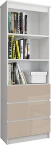 Regál R60 3SZ 2P CLP biely / cappuccino lesk